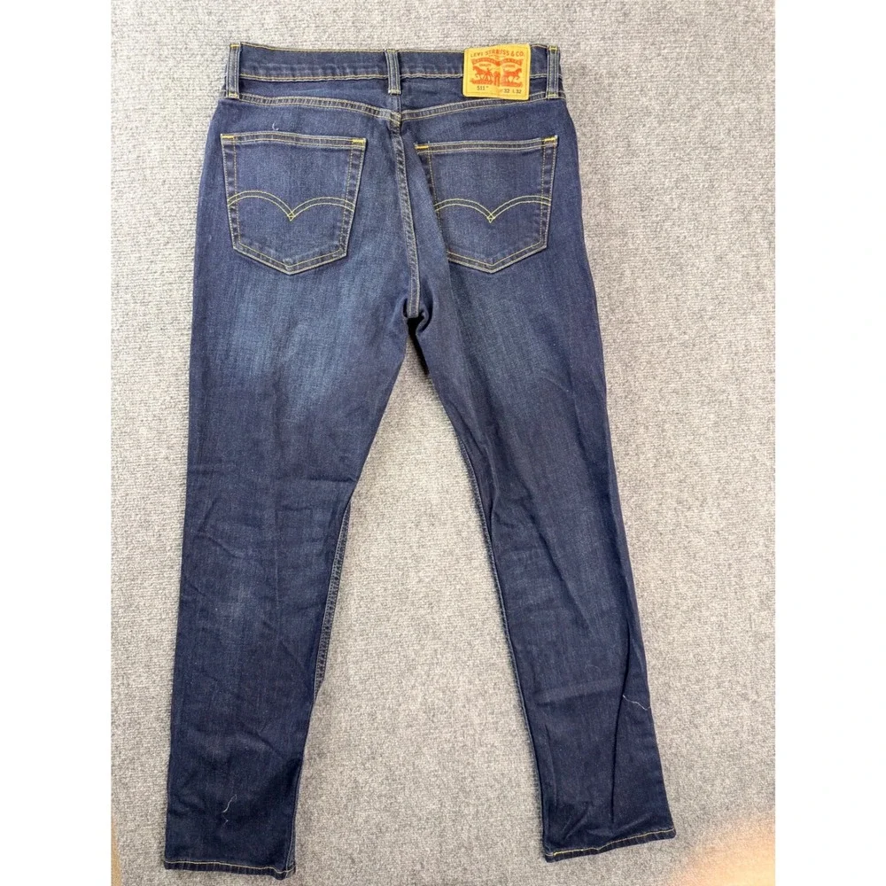 Levis 511 Slim Fit Jeans Mens 32x32 Dark Wash Blue Denim Stretch 04511-1390